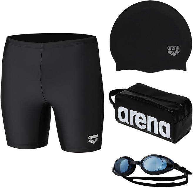 아레나 재팬 베이직 4부 [블랙] 남자 실내수영복 세트 A5SM2MF01 ARN-287N BLK