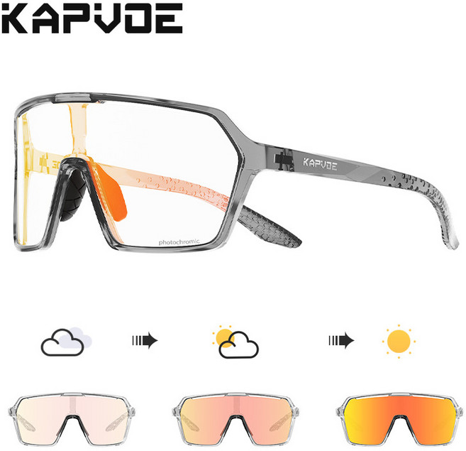 KAPVOE 전문가용 편광 미러 사이클링 선글라스 자전거 고글 방풍/방진 아웃도어 등산 하이킹용, 02, 1개