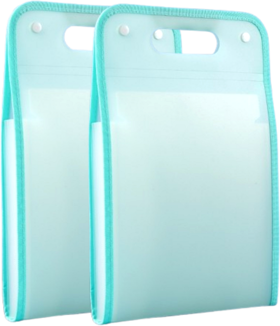 온세미몰 찢김방지 한곳에 쏙쏙 세로형 아코디언 A4 정리 화일, 2개, 그린