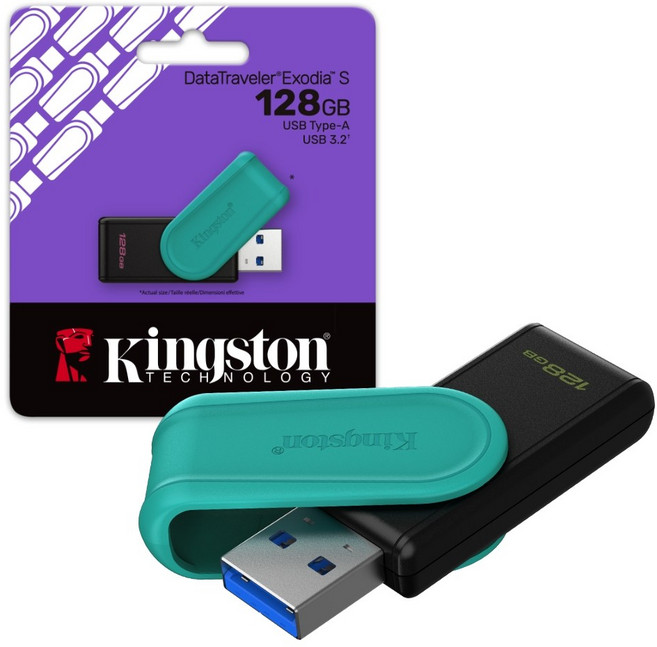 金士頓 DataTraveler Exodia S USB 3.2 隨身碟 高速傳輸 輕巧便攜, 1個, 128GB, 128GB