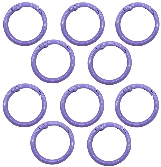 원터치 오픈 33mm 오링 고리 키오링 키링 열쇠고리 부자재 가방 연결고리, 10개, 라벤더