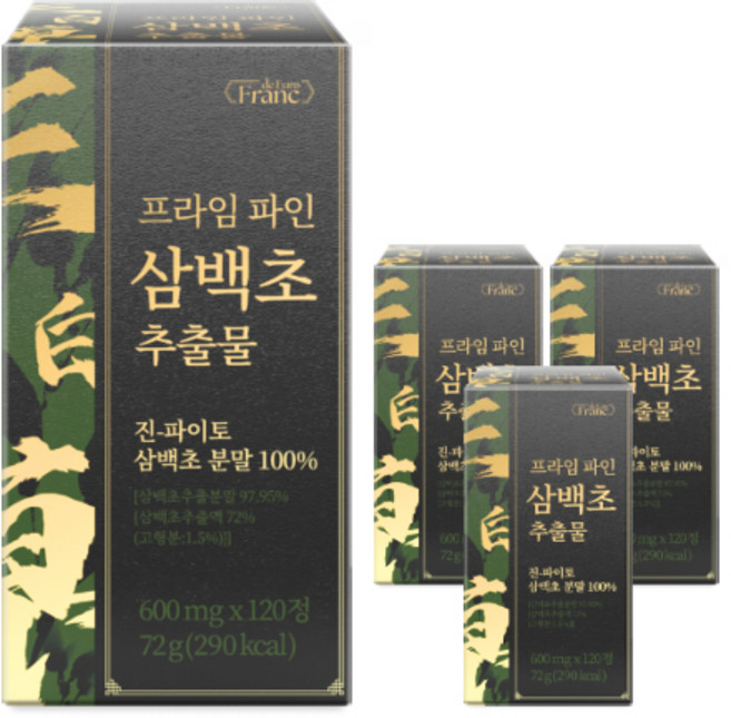 프라임 파인 삼백초 추출물 진 파이토 삼백초 분말 100%, 4개, 120정