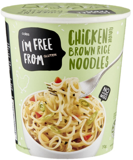 호주 콜스 글루텐프리 치킨맛 현미 컵라면 70g Coles Gluten Free Brown Rice Noodle Chicken, 1개, 1개
