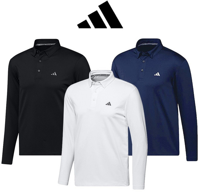 아디다스 골프 자외선차단 남성 긴소매 폴로 티셔츠