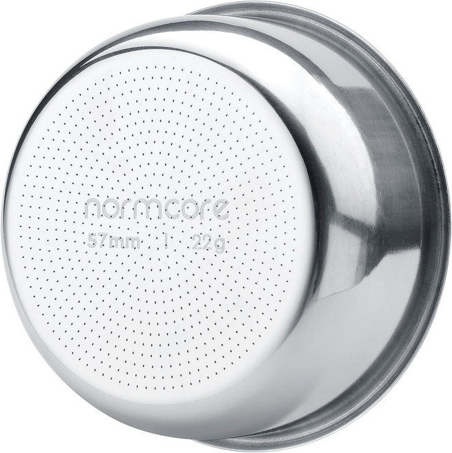 Normcore 51mm 정밀 고추출 바구니 델롱기 에스프레소 머신용 16-18g 포터필터 종이 필터200개 및 퍽 스크린 포함 두께 0.8mm 구멍 직경 0.28mm, 57mm 22g