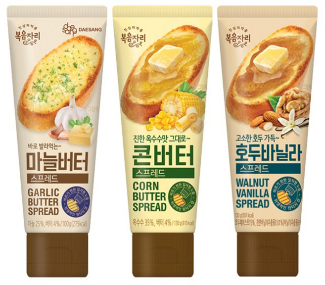 복음자리 짜먹는 스프레드 마늘버터 +콘버터 +호두바닐라 (총3개), 3개, 130g