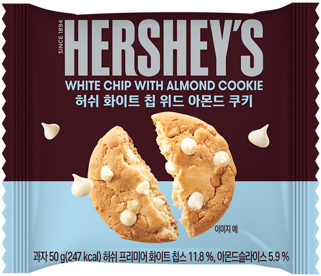 허쉬 화이트 칩 위드 아몬드 쿠키, 500g, 5개
