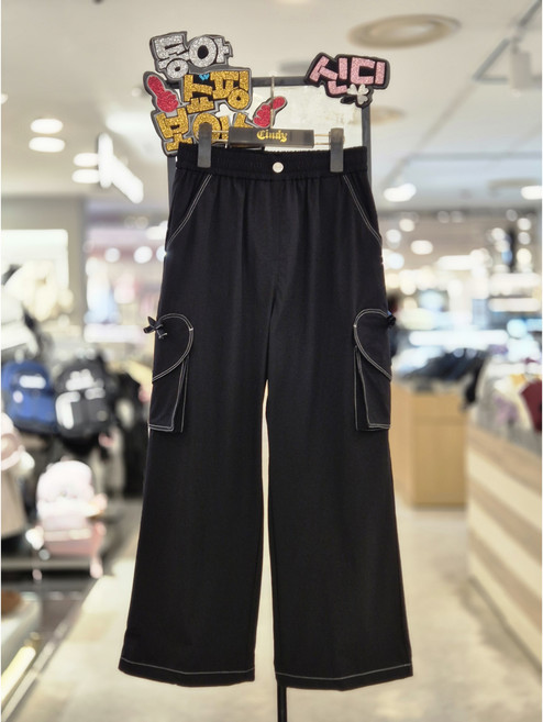 신디키즈 동아쇼핑점 여아"꾸안꾸@2026년~~봄신상@큐티한스타일 편한스타일 데일리룩"활동성 좋은 하트카고 화섬 와이드 팬츠 와이드바지@초등 여아 아동 캐주얼룩 등교룩바지@