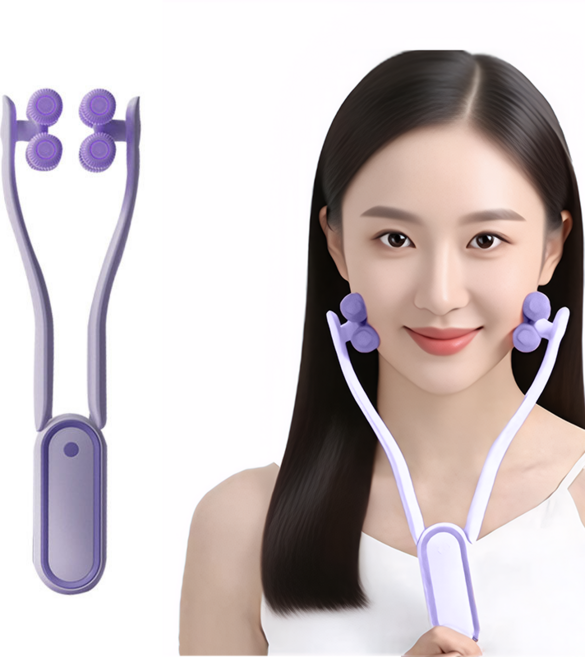 롤러 얼굴 마사지기 페이스 롤러 마사지기, 1개, 퍼플