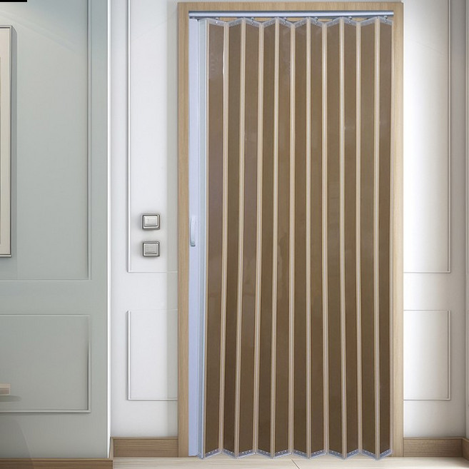 이케이몰 자바라 문 커튼 접이식 슬라이딩 홀딩 도어 싱글 마호가니 사이즈 및 기재