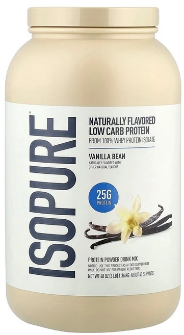 Isopure 저탄수화물 단백질 파우더 바닐라빈 (3lb), 1360 g - 쿠팡