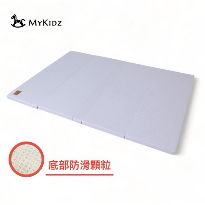 MYKIDZ 遊戲墊 防滑加厚五摺地墊 爬行墊, （防滑版）140*200無縫五摺墊-全灰