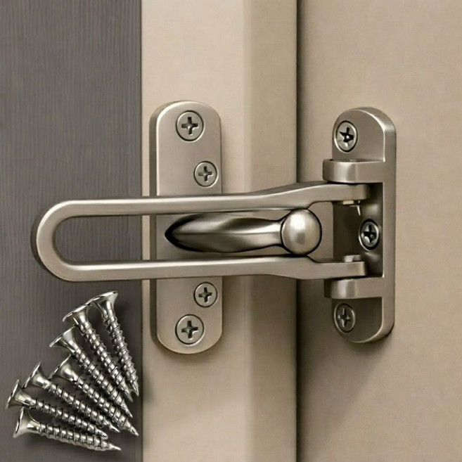 발렌타 현관이중잠금장치 안전고리 걸쇠, 실버, 1개