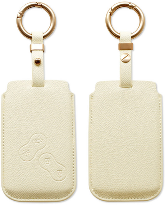 트니르 SM3 SM5 SM7 CLIO QM3 QM5 차키 케이스 천연소가죽 키홀더 스마트키 르노삼성 호환 C타입 자동차 키 커버 케이스 차량용품, 아이보리