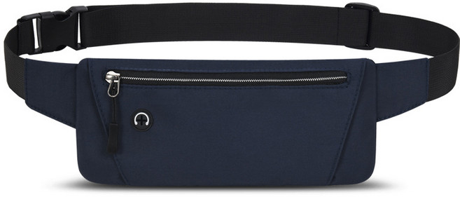 JS 초경량 대용량 웨이스트백 스포츠 캐주얼 수납 허리팩, 네이비블루, 1개