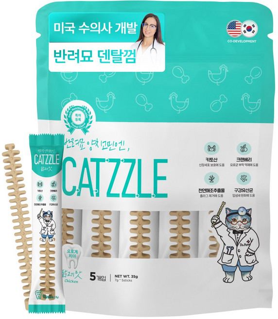 닥터페트라 캣즐 고양이껌, 닭고기맛, 35g, 1개