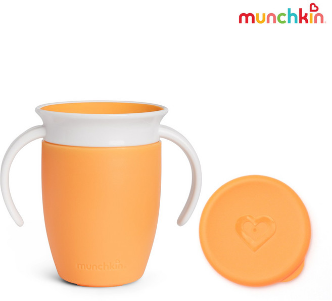 먼치킨 미라클 360 손잡이컵, 미라클 360 손잡이컵-오렌지, 1개, 207ml