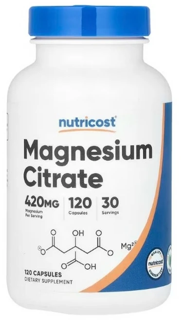 뉴트리코스트 마그네슘 시트레이트 1회 제공당 420mg 캡슐 120정 1개 - 쿠팡