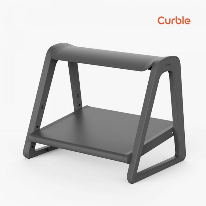 커블 2단 발받침대 사무실 책상 의자 발판, 커버세트, 그레이+블랙 커버