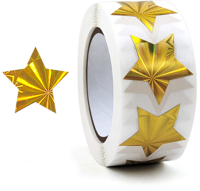 바이트 금별 은별 스티커, 1개, 샤이닝 금별