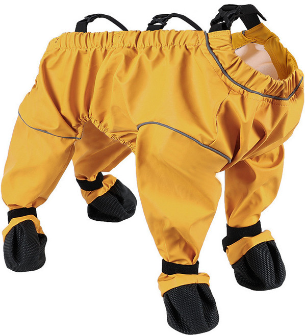 防水狗鞋 四腳腿套, 黃色,XS, 1個