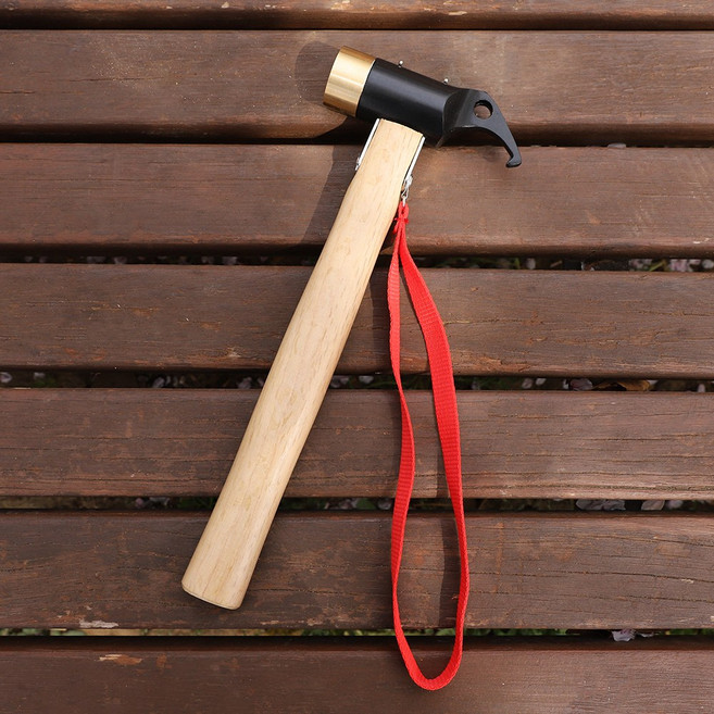 카르닉 캠핑 파운딩 해머 캠핑 황동 팩망치 단조팩 망치, 우드, 1개