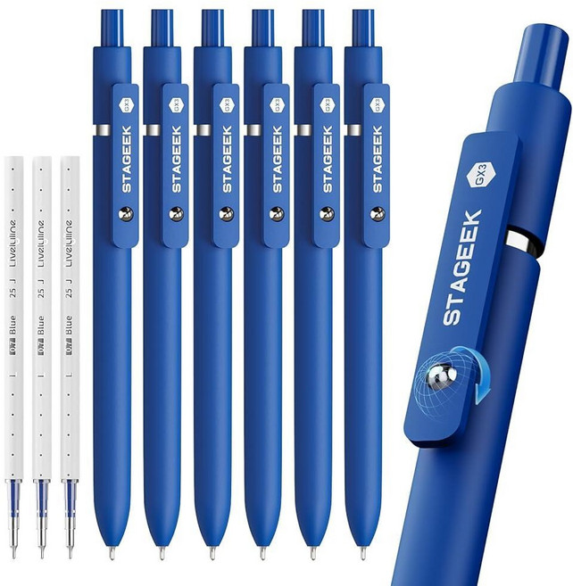 STAGEEK GX3 젤 펜-6-LA 231310, 블루
