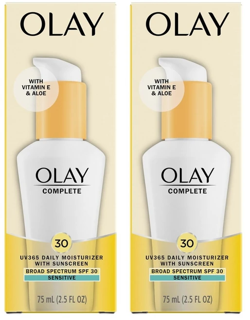 올레이 컴플리트 UV365 데일리 모이스쳐라이저 SPF30 Olay Complete Daily Moisturizer With Sunscreen, 2개, 75ml - 쿠팡