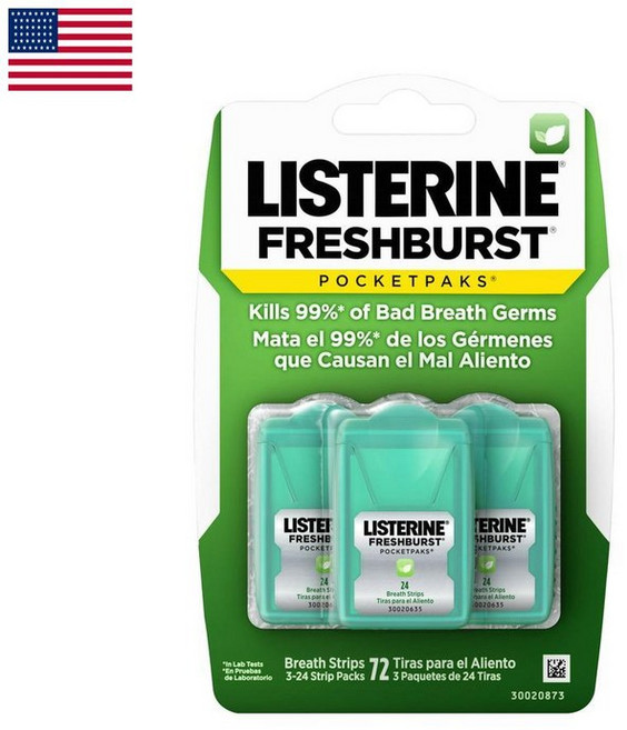 리스테린 포켓팩 프레쉬 버스트 입냄새 제거 구강 필름 10g 24장 3개입 1개