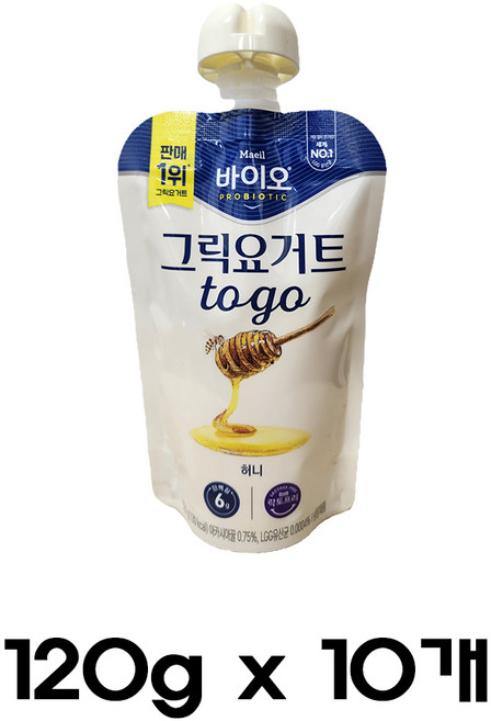 매일바이오 그릭요거트 투고 허니 120g 10개입/냉장무배, 10개