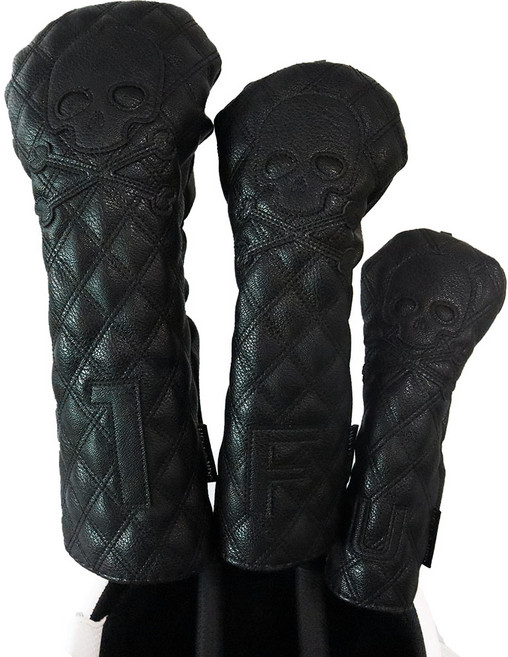 골프채 클럽 헤드 스컬디자인 드라이버 우드 유틸리티 퍼터커버, 화이트