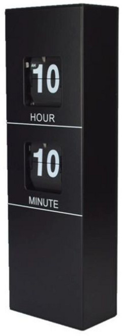 플립 벽시계 세로형 거실 인테리어 벽걸이시계 캘린더, 14인치 직경 35.5cm, 검정색 무회전