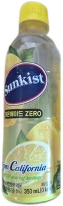 썬키스트 레몬에이드 제로, 350ml, 20개