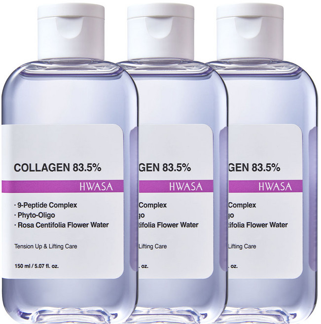 화사 발효 콜라겐 83.5% 고함량 저분자 탄력 링클 케어 토너, 3개, 150ml