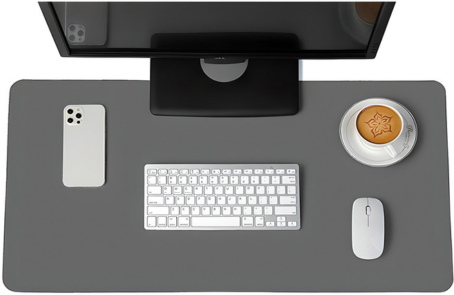 하이어데코 데스크 매트 가죽 논슬립 와이드 대형 마우스 장패드, 진그레이