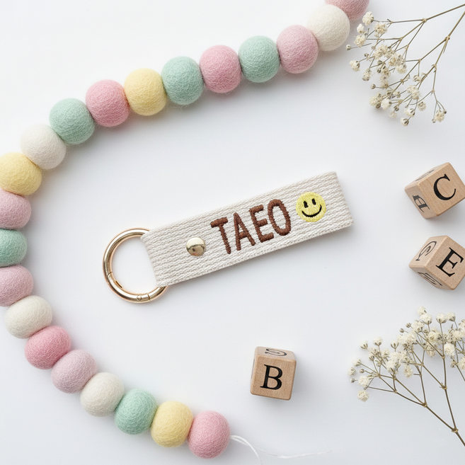 자수네임택 어린이집 유치원 가방 낮잠이불 유아 이름표 심플 감성 네임텍