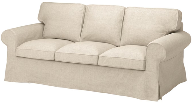 이케아 EKTORP 엑토르프 3인용소파, 실란다 라이트베이지 495.090.11