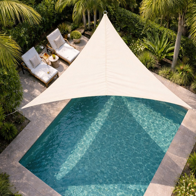 썬쉐이드 그늘막 차광막 천막 야외 옥상 햇빛 푸르네오 가림막 옥스포드 생활방수 삼각 사각, 연베이지