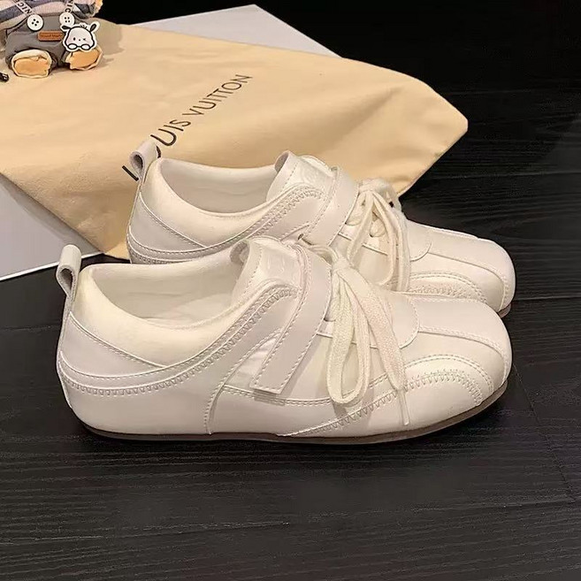 양가죽 여성 키높이 메리제인 스니커즈 속굽 플랫슈즈 5cm 벨크로 스니커즈