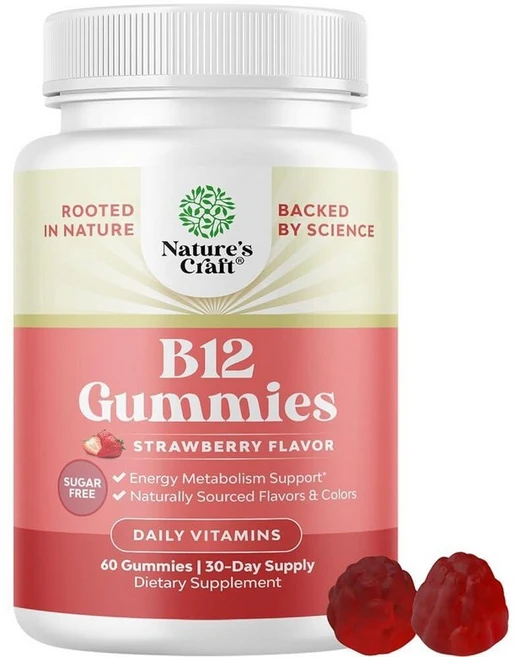 성인용 비타민 B12 젤리 - 무설탕 1000mcg 에너지 및 기분 신경 건강을 위한 츄어블 껌 코셔 GMO 프리 글루텐 보충제 여성 남성용 60개입 215084, 60 Count (Pack of 1), 1개, 60정 - 쿠팡