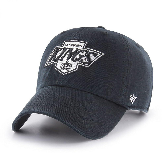 '47 로스앤젤레스 킹스 빈티지 NHL 클린업 캡 - 블랙 | 조절 가능 블랙.