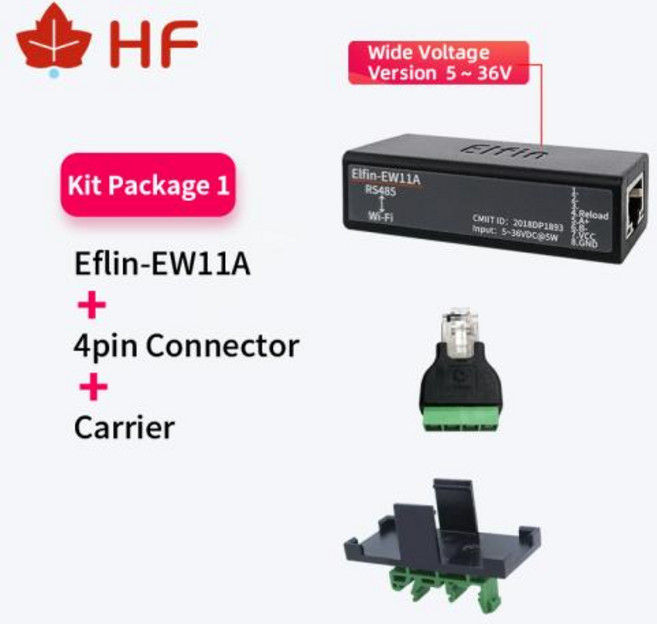 Elfin-EW11A 무선 네트워킹 장치 Modbus TPC IP 기능 RJ45 RS485-와이파이 직렬 서버 DTU 5 ~ 36V, 1개