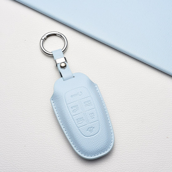 현대차 4/6/8버튼 핑거프린트 키케이스 (스타리아/팰리세이드/투싼/소나타DN8/그랜저/아이오닉/넥소), 현대 J6타입(6버튼), 스카이블루