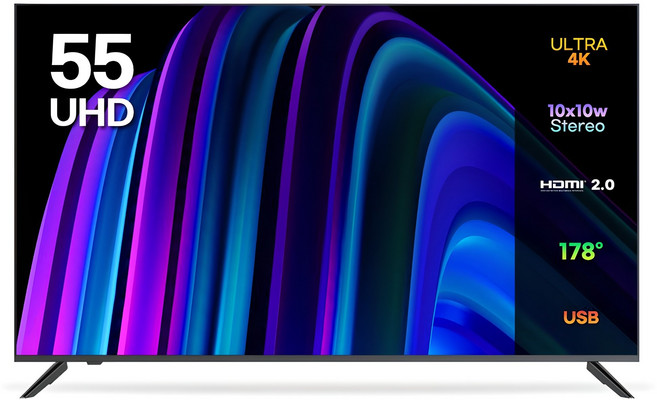 이노스 4K UHD 제로 베젤 TV, 138cm(55인치), E5500UHD, 스탠드형, 방문설치