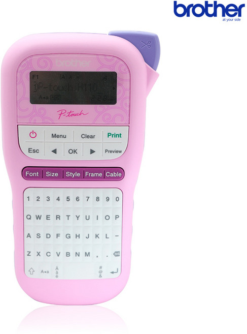 [건전지증정] 브라더 정품 한국 총판 PT-H110PK 핸디형 휴대용 라벨프린터(핑크) 정품샘플테이프증정 브라더라벨터치 핸드프린터, 1개