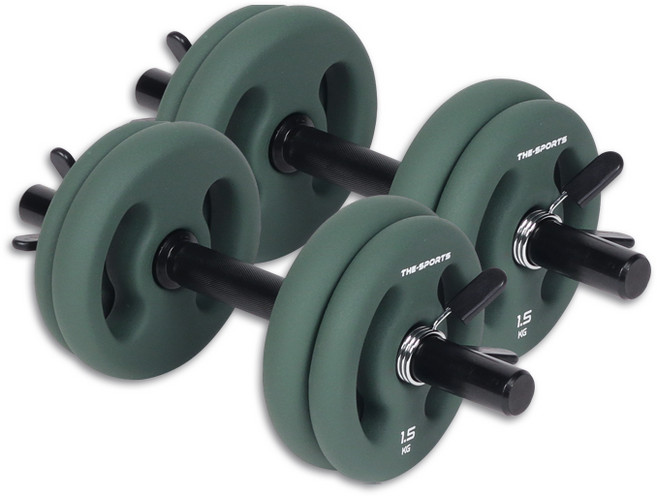 더스포츠 Moss 무게조절 코팅 덤벨 아령 세트 홈트 헬스, 2개, 10kg