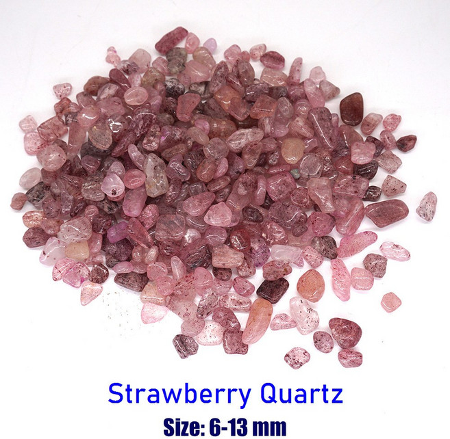천연석 자갈 크리스탈 칩 석영 광석 미네랄 Reiki 치유 떨어졌다 마노 표본 보석 홈 수족관 장식, Strawberry Quartz, 20 g, 1개