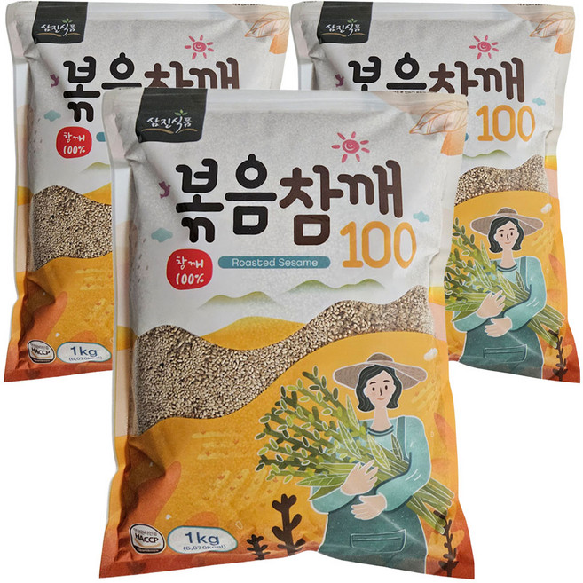 삼진식품 볶음참깨 1kg 볶은 통깨, 3개