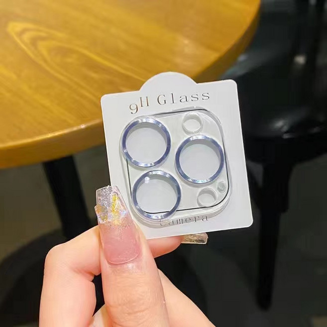 iPhone 後置鏡頭貼 - 一體全覆蓋玻璃保護貼, 海藍,iPhone14/14plus, 1個