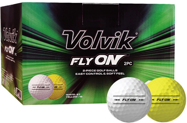 볼빅 플라이온 골프공 2피스 V163402WWWW 화이트 27p + 옐로우 18p 세트, 화이트 + 옐로우, 45개입, 1세트